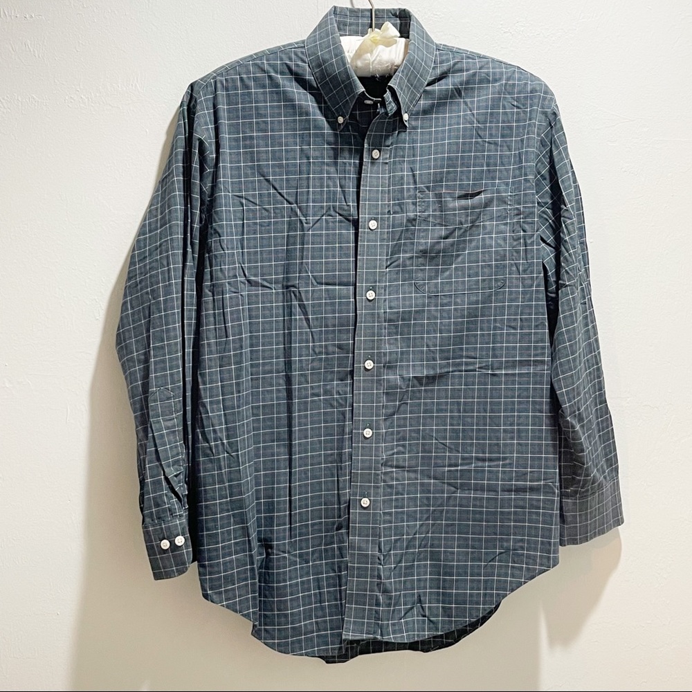LAUREN RALPH LAUREN Men’s Blue Green Glen Plaid Long Sleeve Button Up Shirt 16.5
